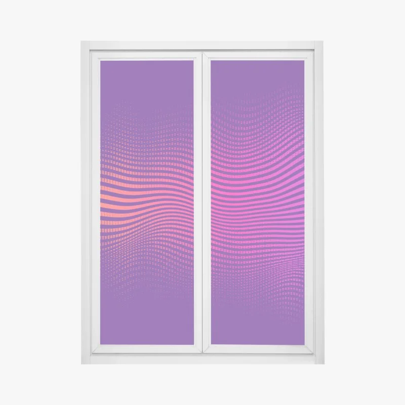 Pegatina para ventana ondas de color vibrante sobre fondo morado