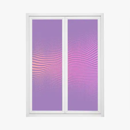 Pegatina para ventana ondas de color vibrante sobre fondo morado – Pixers®