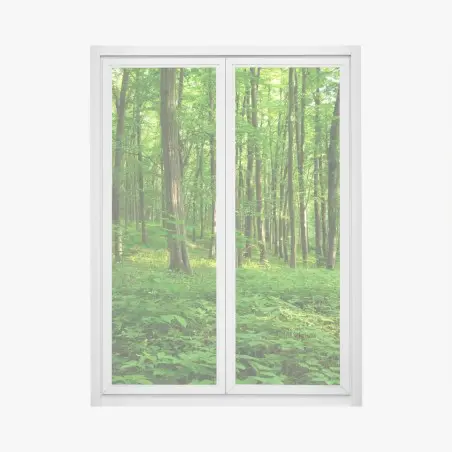 Pegatina para ventana bosque verde bañado por el sol – Pixers®
