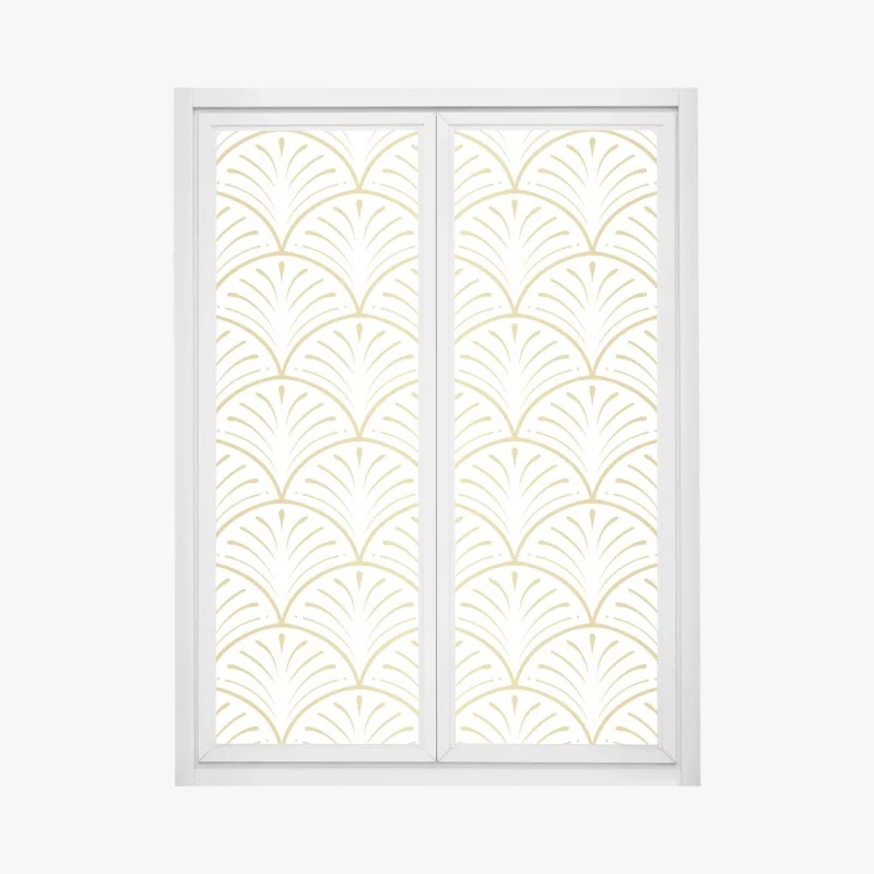 Pegatina para ventana patrón art decó dorado elegante