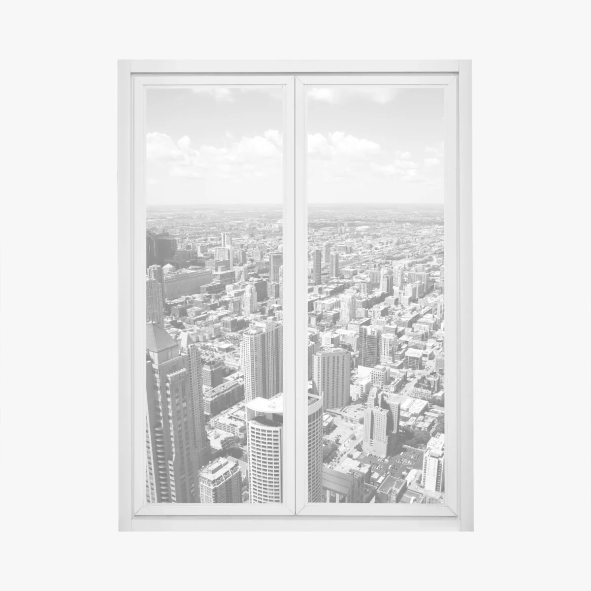 Pegatina para ventana vista aérea de Chicago en blanco y negro – Pixers® Pegatina para ventana vista aérea de Chicago en blanco y negro – Pixers®