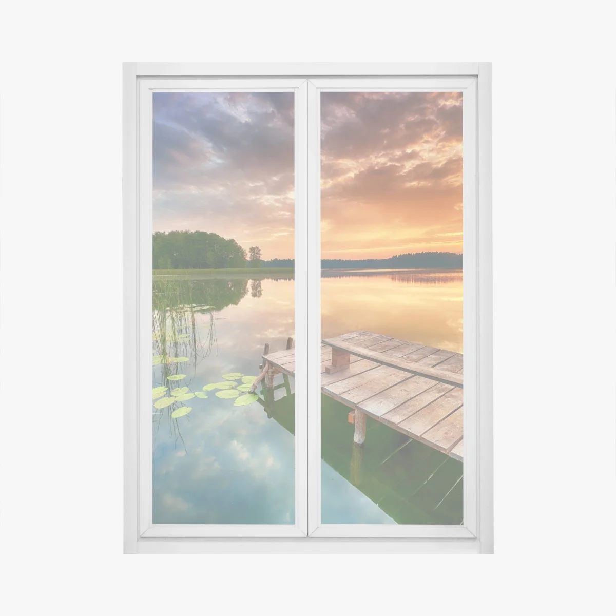 Pegatina para ventana amanecer dorado en el lago – Pixers® Pegatina para ventana amanecer dorado en el lago – Pixers®