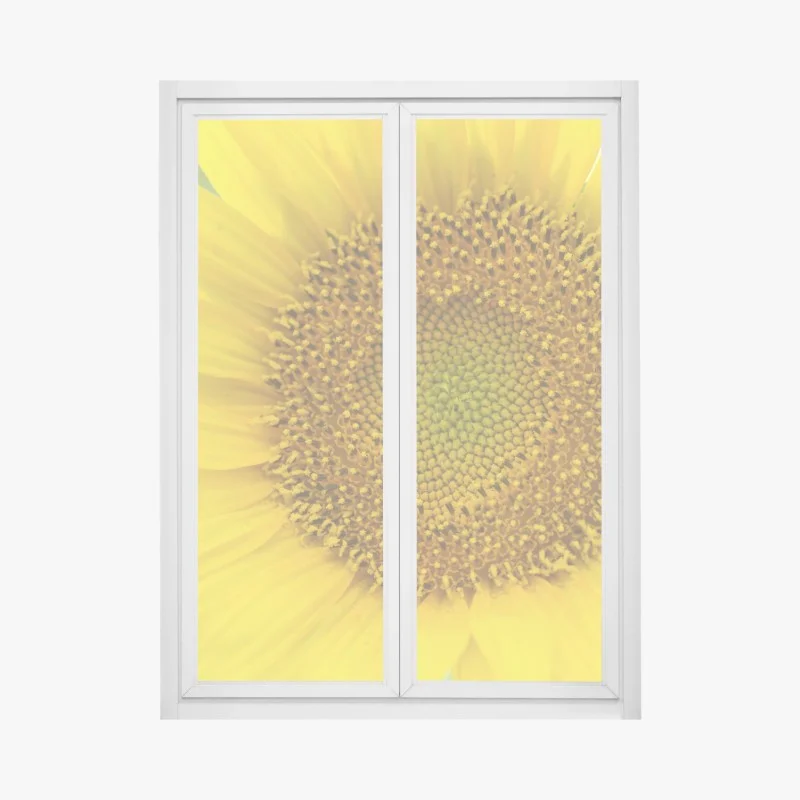 Pegatina para ventana girasol luminoso en primer plano