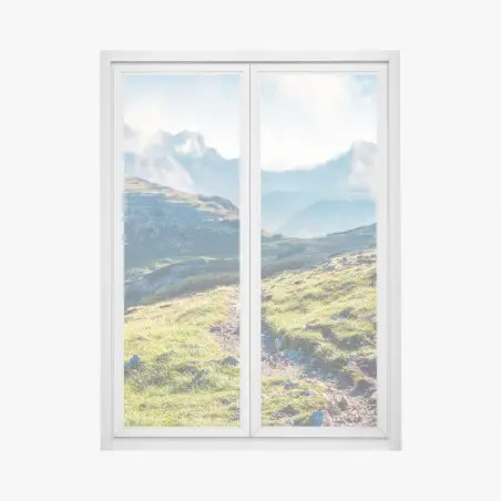 Pegatina para ventana sendero hacia Monte Piana al amanecer en Tre Cime Di Lavaredo – Pixers®
