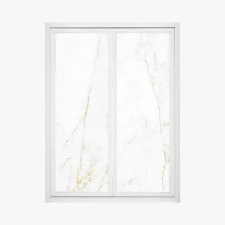 Pegatina para ventana mármol blanco con vetas doradas – Pixers®