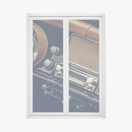 Pegatina para ventana radio clásica del tablero vintage – Pixers®