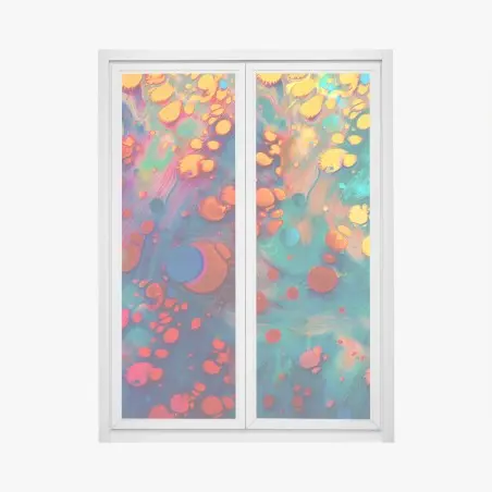 Pegatina para ventana marmolado psicodélico multicolor – Pixers®