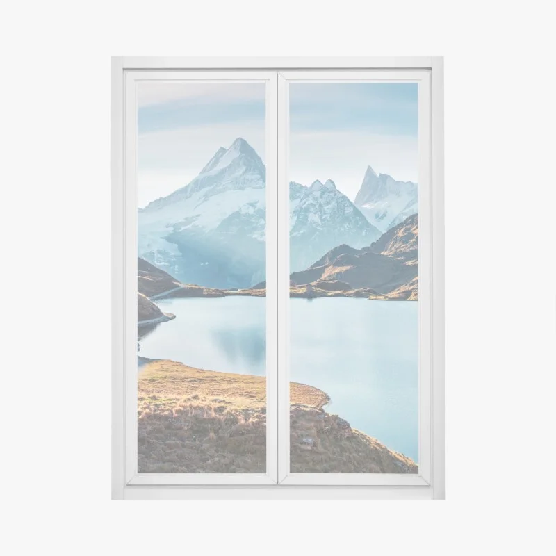 Pegatina para ventana amanecer otoñal en Bachalpsee, Alpes Suizos