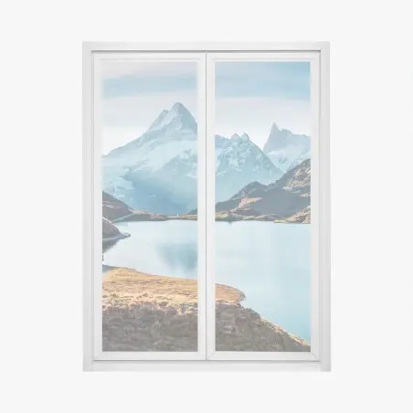 Pegatina para ventana amanecer otoñal en Bachalpsee, Alpes Suizos – Pixers®
