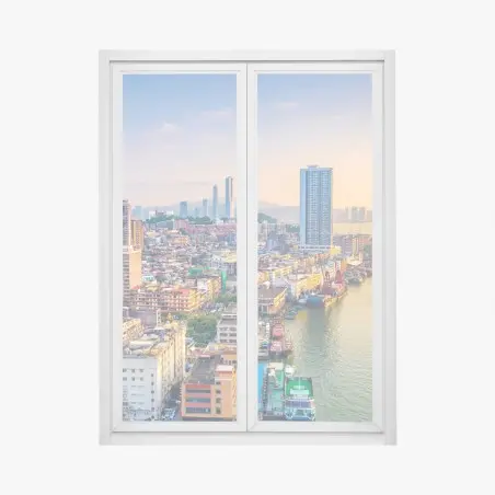 Pegatina para ventana panorama urbano de Macau al atardecer – Pixers®