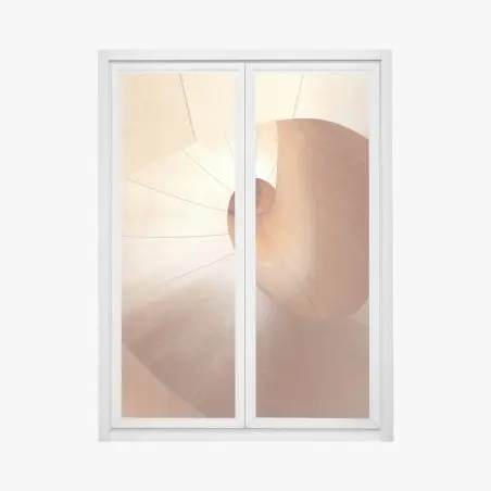 Pegatina para ventana espiral arquitectónica de madera minimalista – Pixers®