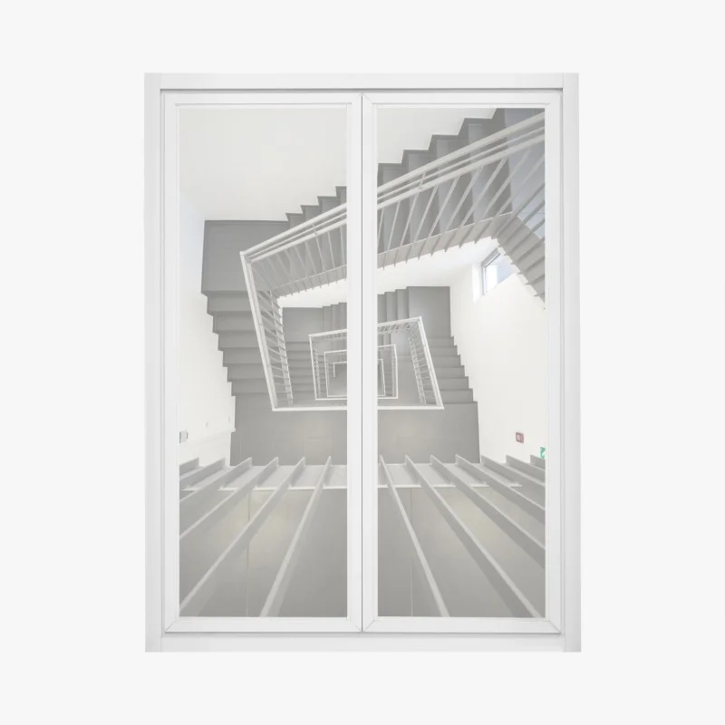 Pegatina para ventana escalera geométrica vista cenital