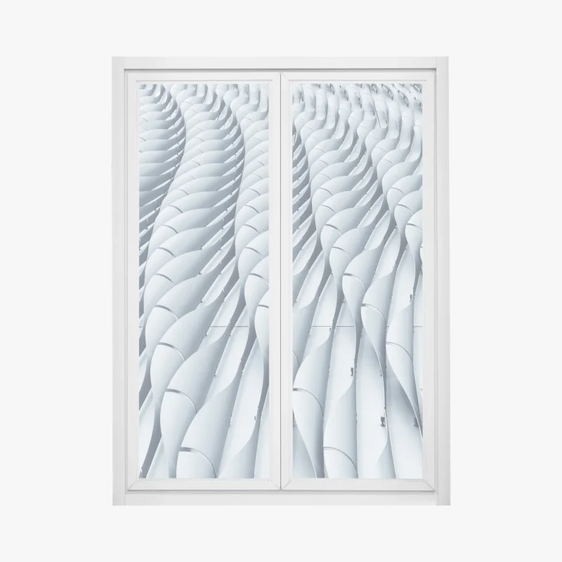 Pegatina para ventana fachada ondulada minimalista de formas geométricas