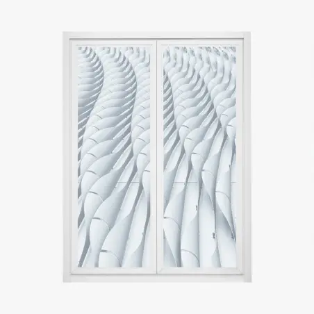Pegatina para ventana fachada ondulada minimalista de formas geométricas – Pixers®