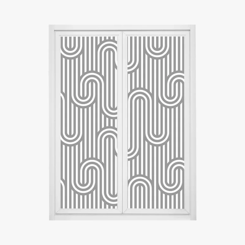 Pegatina para ventana patrón óptico ondulado en blanco y negro