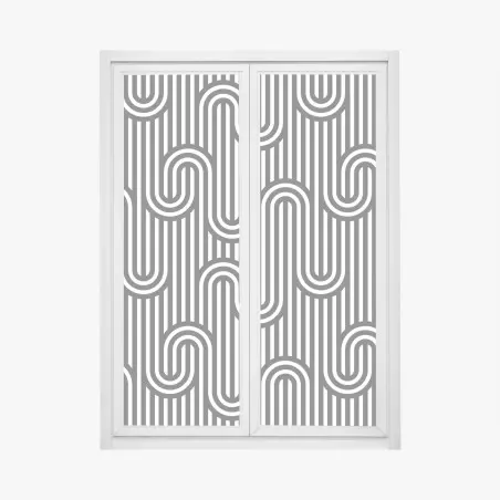 Pegatina para ventana patrón óptico ondulado en blanco y negro – Pixers®