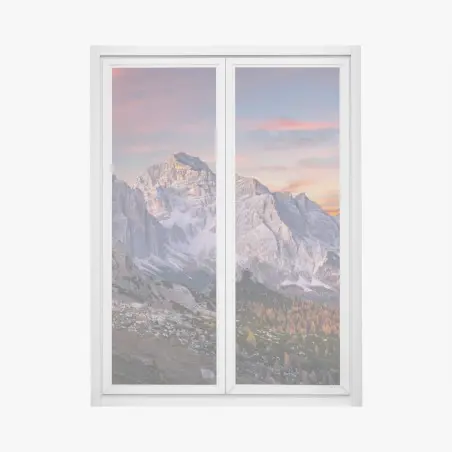 Pegatina para ventana amanecer en montañas otoñales – Pixers®