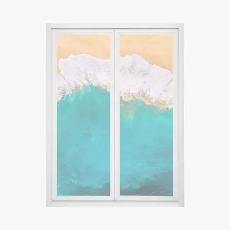 Pegatina para ventana turquesa infinito en playa de Kelingking, Nusa Penida – Pixers®
