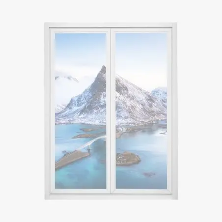 Pegatina para ventana atardecer ártico en Islas Lofoten – Pixers®