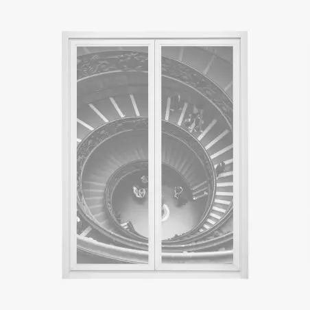 Pegatina para ventana escalera de caracol barroca en perspectiva – Pixers®