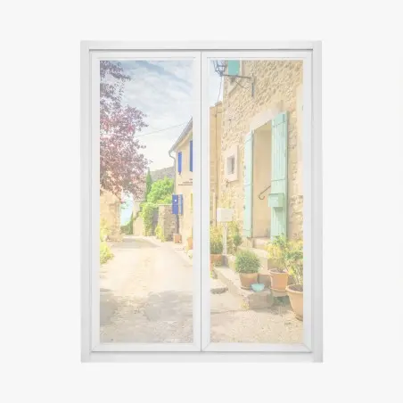 Pegatina para ventana calle provenzal bañada por el sol – Pixers®
