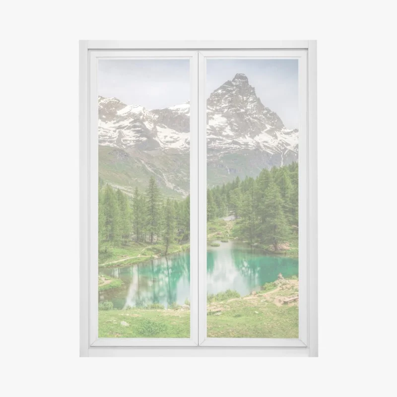 Pegatina para ventana serenidad en el Lago Blu de Cervinia