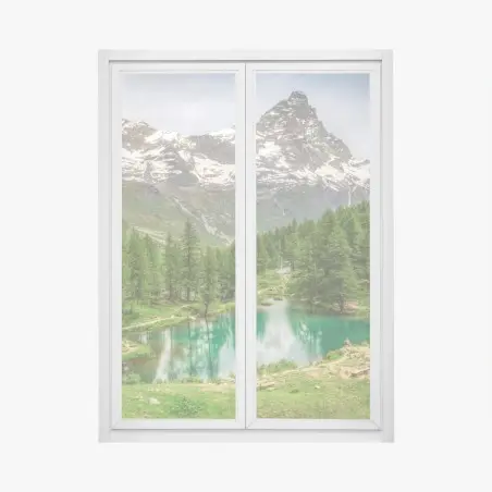 Pegatina para ventana serenidad en el Lago Blu de Cervinia – Pixers®