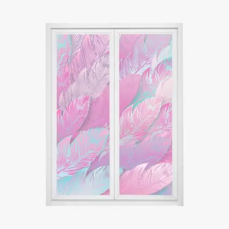 Pegatina para ventana arte de plumas rosa iridiscente – Pixers®