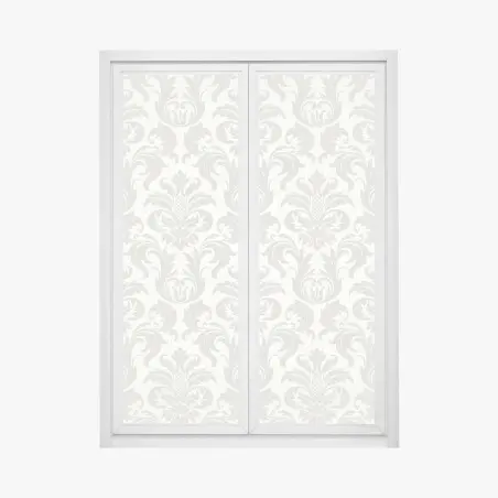Pegatina para ventana motivo damasco clásico en tonos neutros – Pixers®