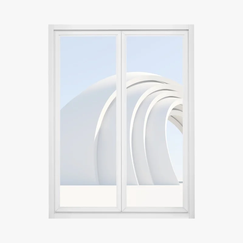 Pegatina para ventana arcos curvos minimalistas en blanco y azul