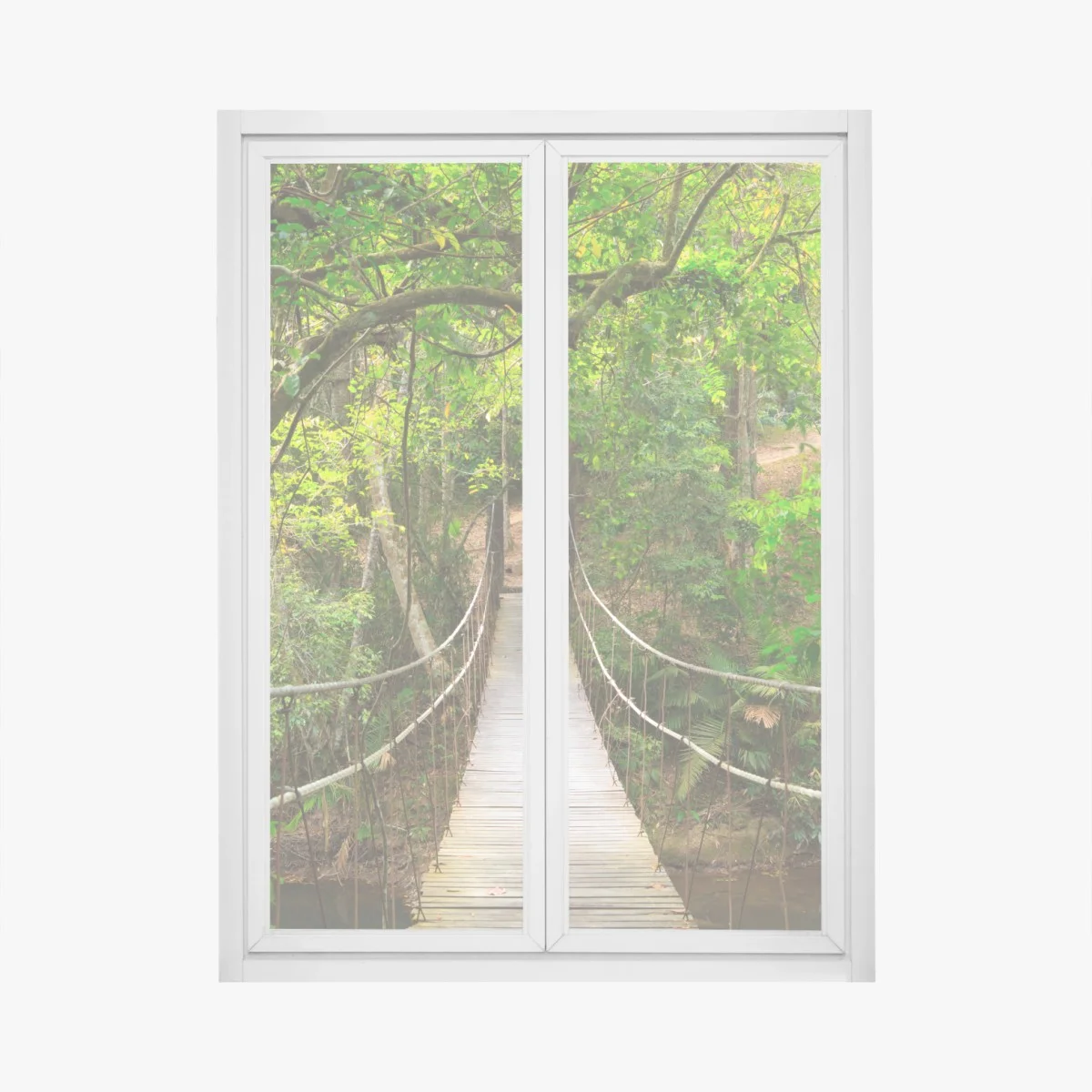 Pegatina para ventana pasarela de madera en bosque frondoso – Pixers® Pegatina para ventana pasarela de madera en bosque frondoso – Pixers®