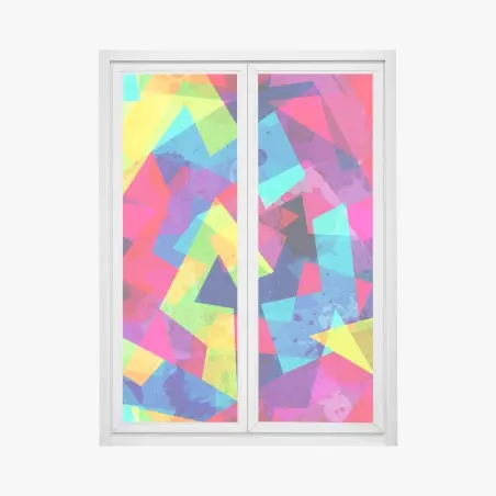 Pegatina para ventana explosión geométrica de color – Pixers®