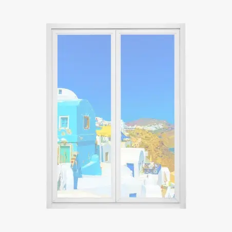 Pegatina para ventana mirador de Oia en Santorini – Pixers®