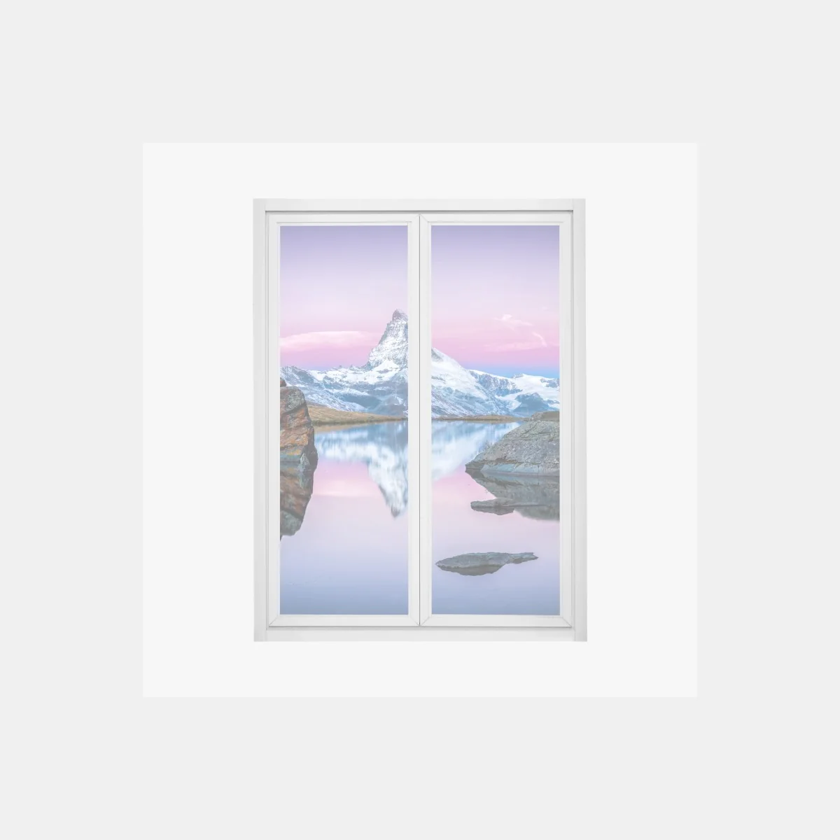 Pegatina para ventana reflejo del Matterhorn en lago alpino al amanecer – Pixers® Pegatina para ventana reflejo del Matterhorn en lago alpino al amanecer – Pixers®
