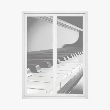Pegatina para ventana teclas de piano en blanco y negro – Pixers®