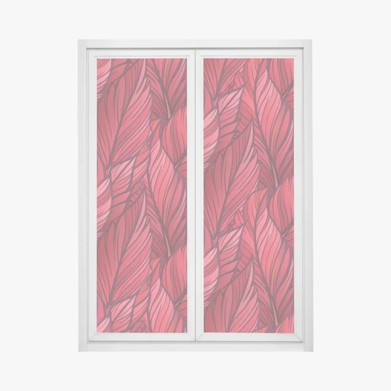 Pegatina para ventana hojas rojas entrelazadas