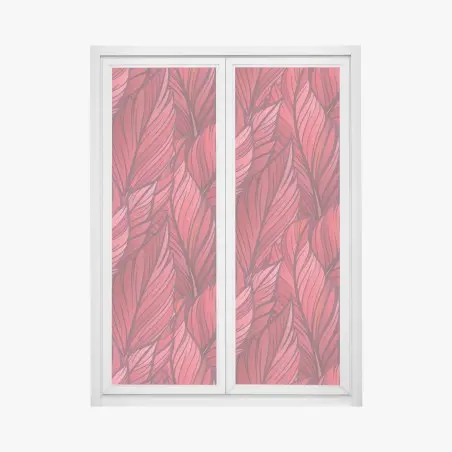Pegatina para ventana hojas rojas entrelazadas – Pixers®
