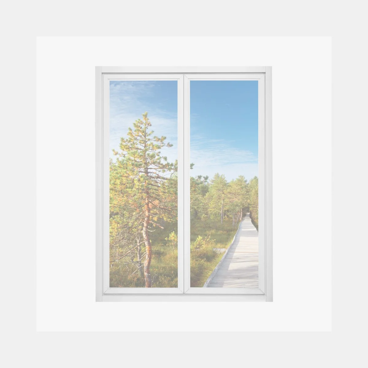 Pegatina para ventana sendero de madera entre pinos – Pixers® Pegatina para ventana sendero de madera entre pinos – Pixers®