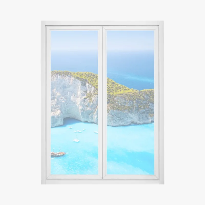Pegatina para ventana vista aérea de Navagio en Zakynthos