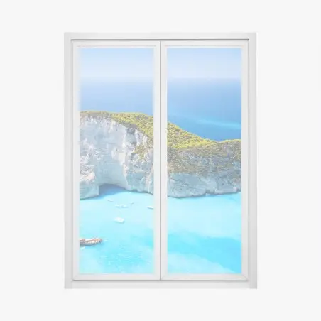 Pegatina para ventana vista aérea de Navagio en Zakynthos – Pixers®