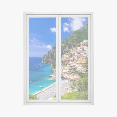 Pegatina para ventana paisaje costero de Positano – Pixers®