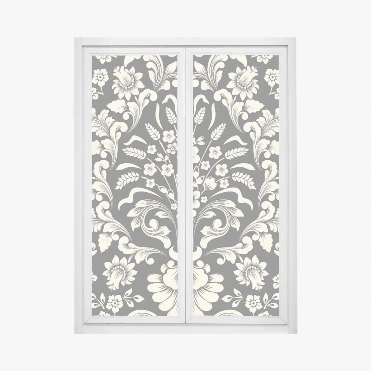 Pegatina para ventana motivo damasco floral en tonos crema y gris oscuro – Pixers® Pegatina para ventana motivo damasco floral en tonos crema y gris oscuro – Pixers®