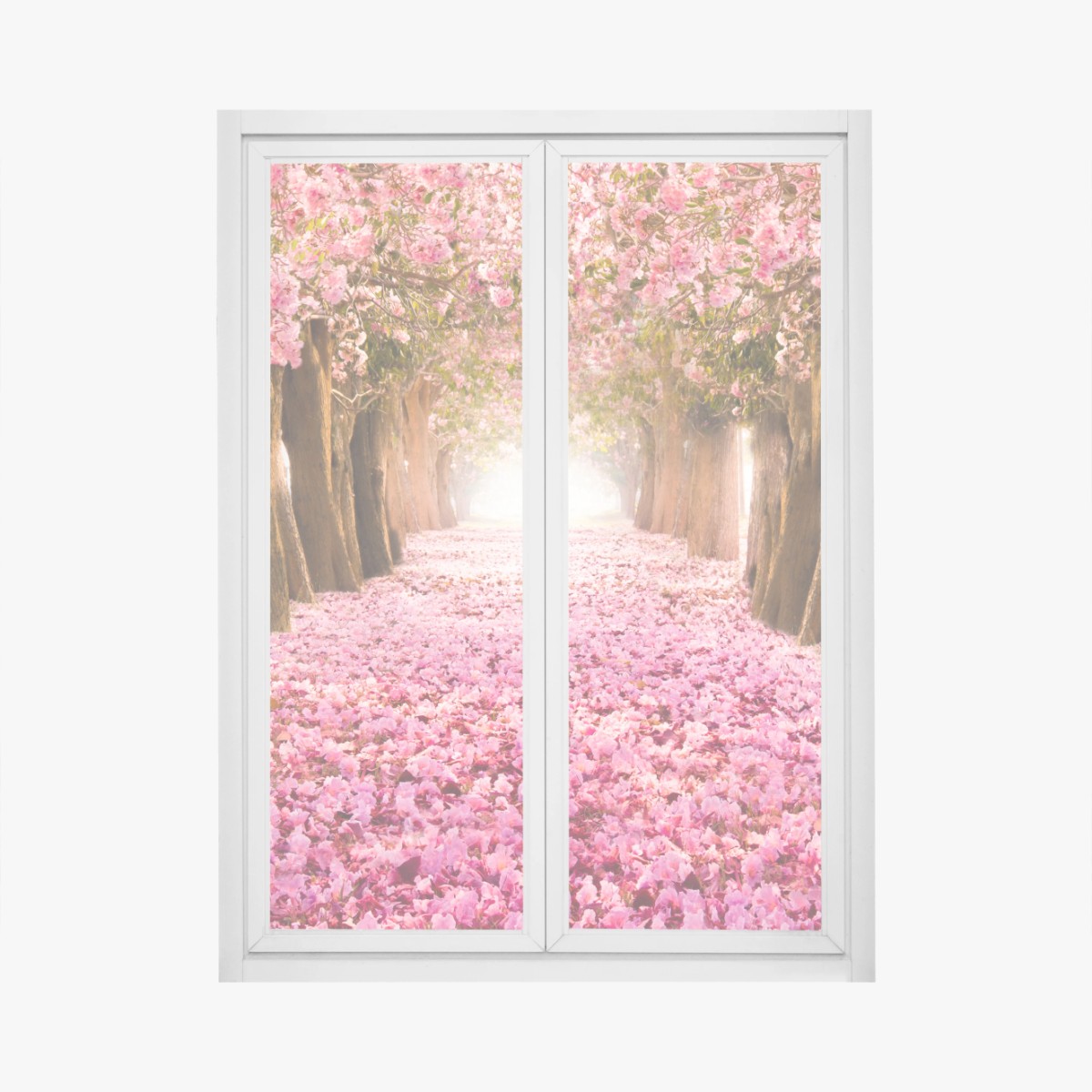 Pegatina para ventana túnel de cerezos en flor – Pixers®