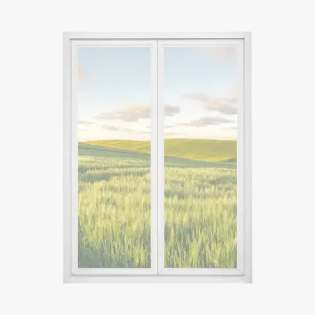 Pegatina para ventana panorama de campo primaveral en colinas verdes – Pixers®