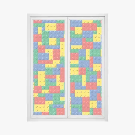 Pegatina para ventana mural de ladrillos de juguete multicolor – Pixers®