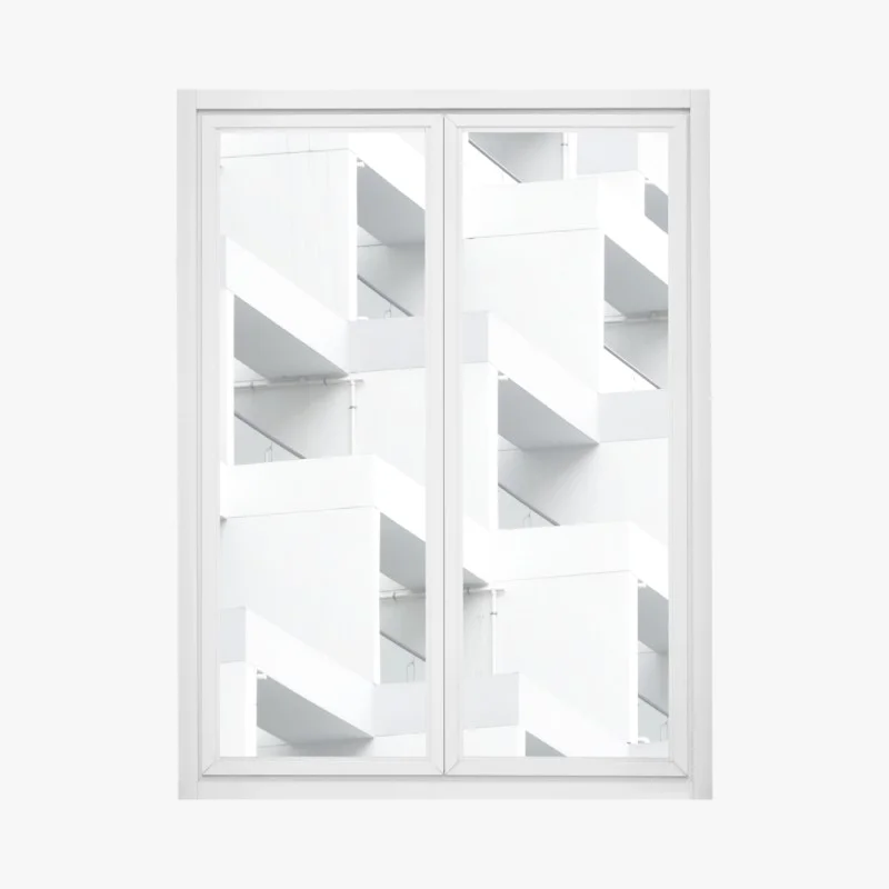 Pegatina para ventana patrón arquitectónico blanco y minimalista