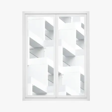 Pegatina para ventana patrón arquitectónico blanco y minimalista – Pixers®