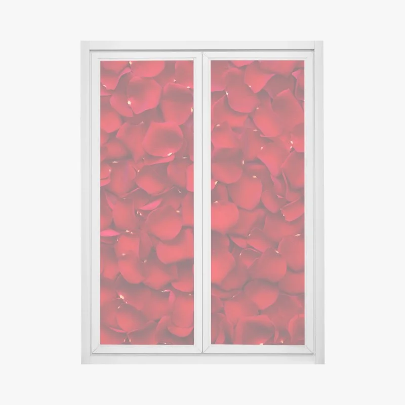 Pegatina para ventana arte decorativo de pétalos de rosa rojos