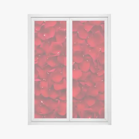 Pegatina para ventana arte decorativo de pétalos de rosa rojos – Pixers®