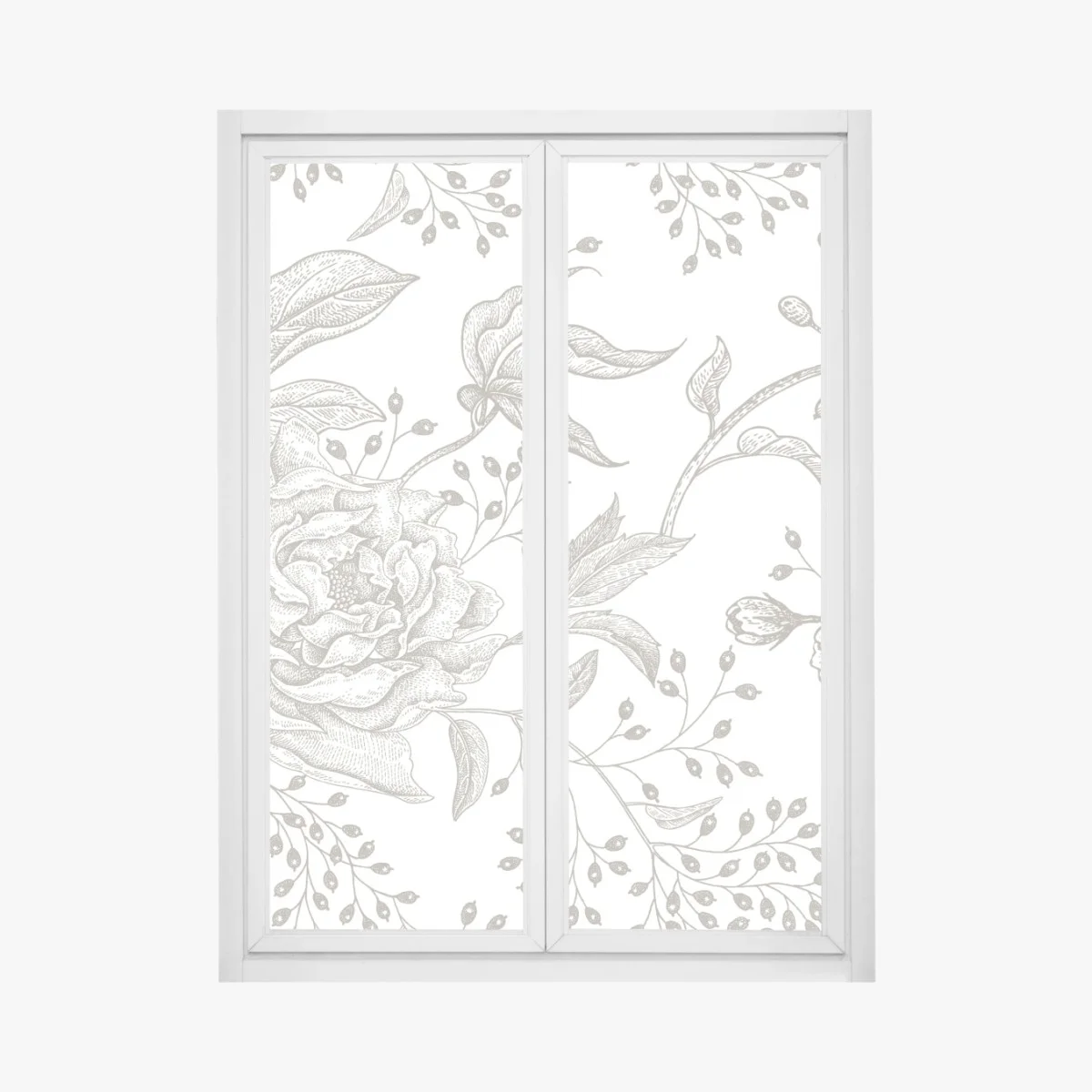Pegatina para ventana patrón floral botánico en tonos neutros – Pixers® Pegatina para ventana patrón floral botánico en tonos neutros – Pixers®